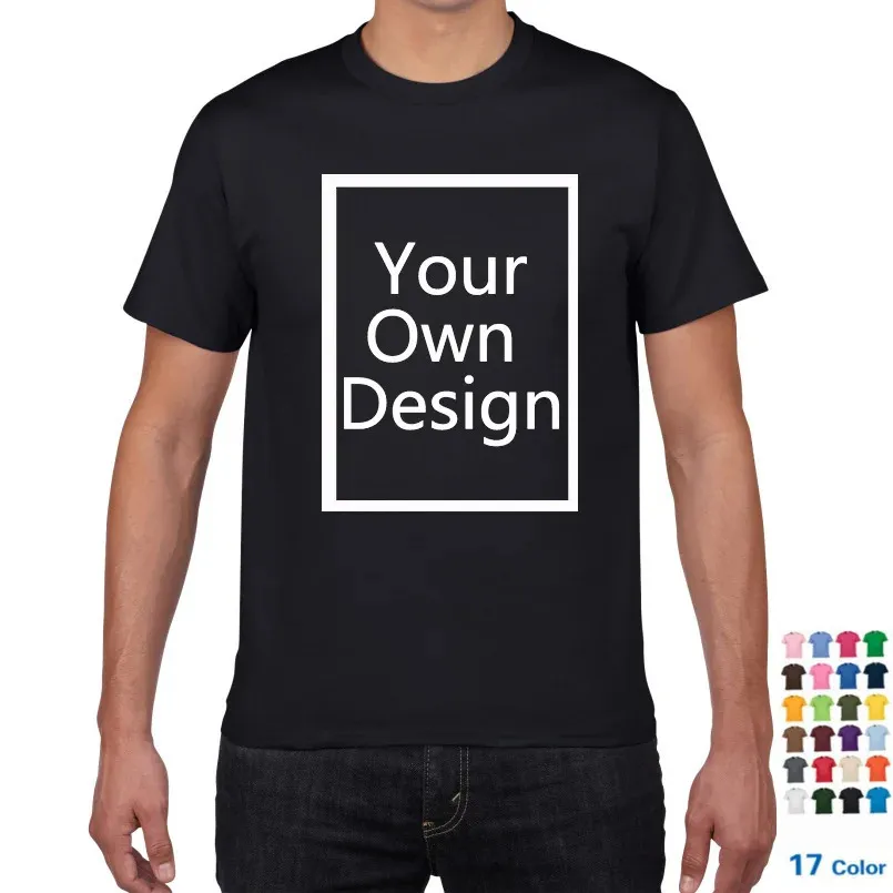 Camiseta masculina personalizada marca/imagem projetada por você mesmo camiseta de algodão impressa DIY camiseta masculina de grandes dimensões 3xl 240305