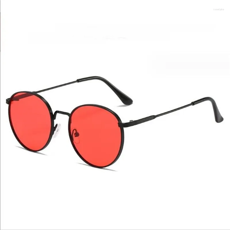 Sunglasses Pure Metal Round Frame For Men And Women Universal Red UV Protection Luxury Glasses Low-cost Sunshade Mirror Wholesal