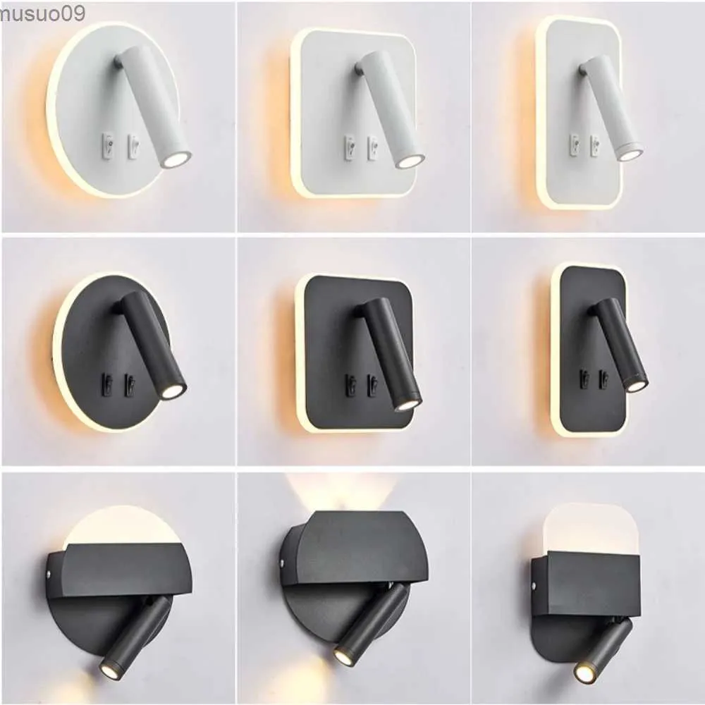 Lámpara de pared Lámpara de pared giratoria 3W 6W 9W 10W Luz de pared LED moderna Decoración del hogar Ángulo ajustable Dormitorio Lámpara de noche para el hogar