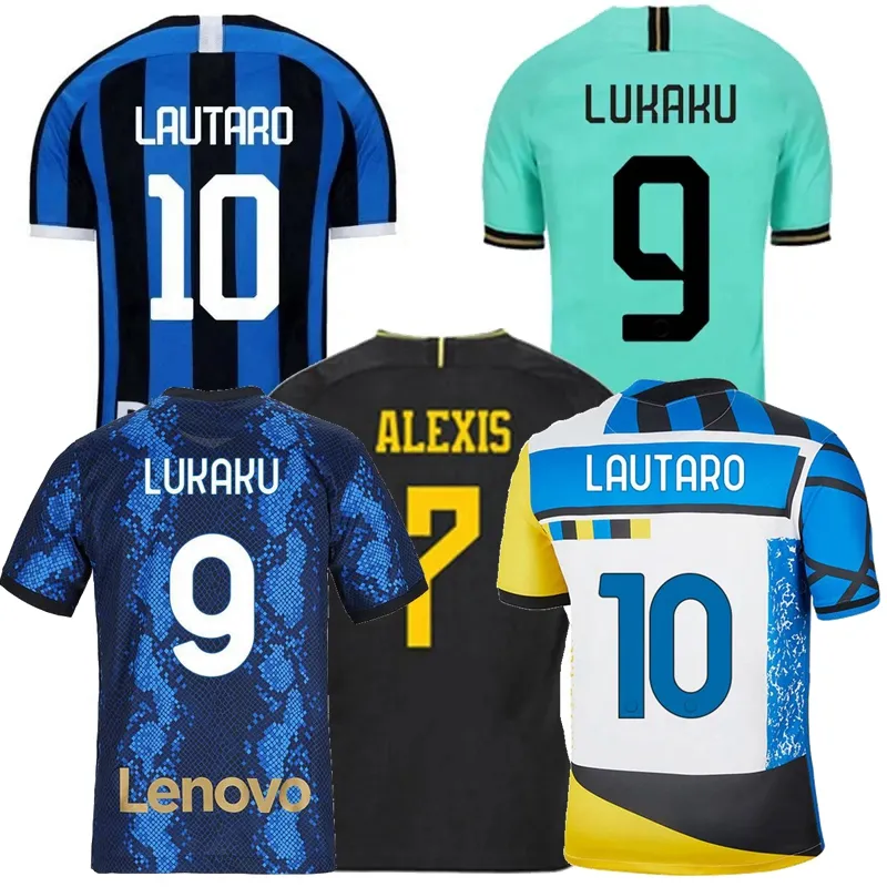 Retro klasyczne koszulki piłkarskie Eriksen Alexis Lukaku Lautaro Godin Candreva Barella Senssi Skriniar Brozovic Inter 19 20 21 Milans Home Away 3rd Football Shirt