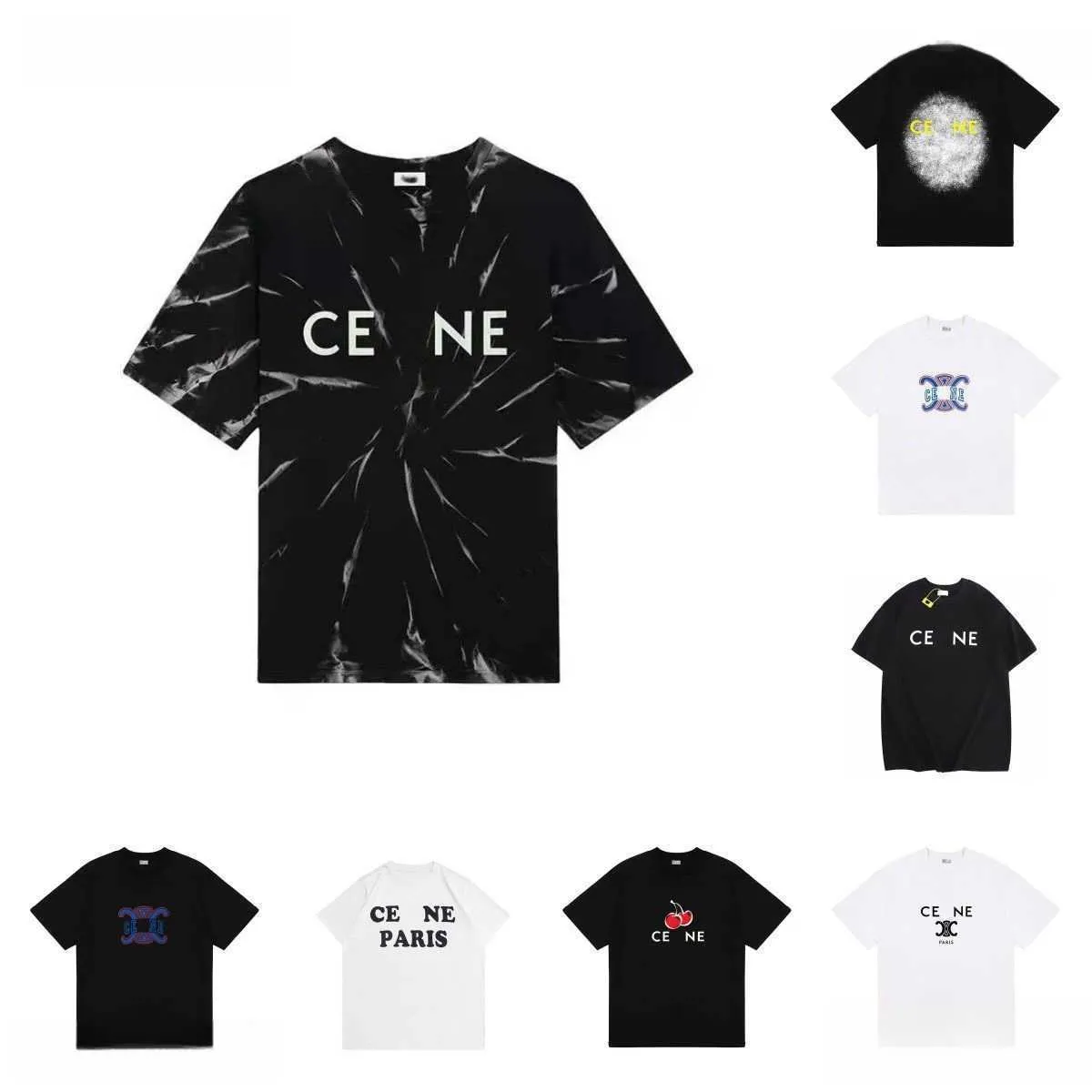 Été nouveau créateur de mode classique Celins Alphabet imprimé à manches courtes t-shirt High Street hommes et femmes de haute qualité décontracté pur coton Couples style t-shirt