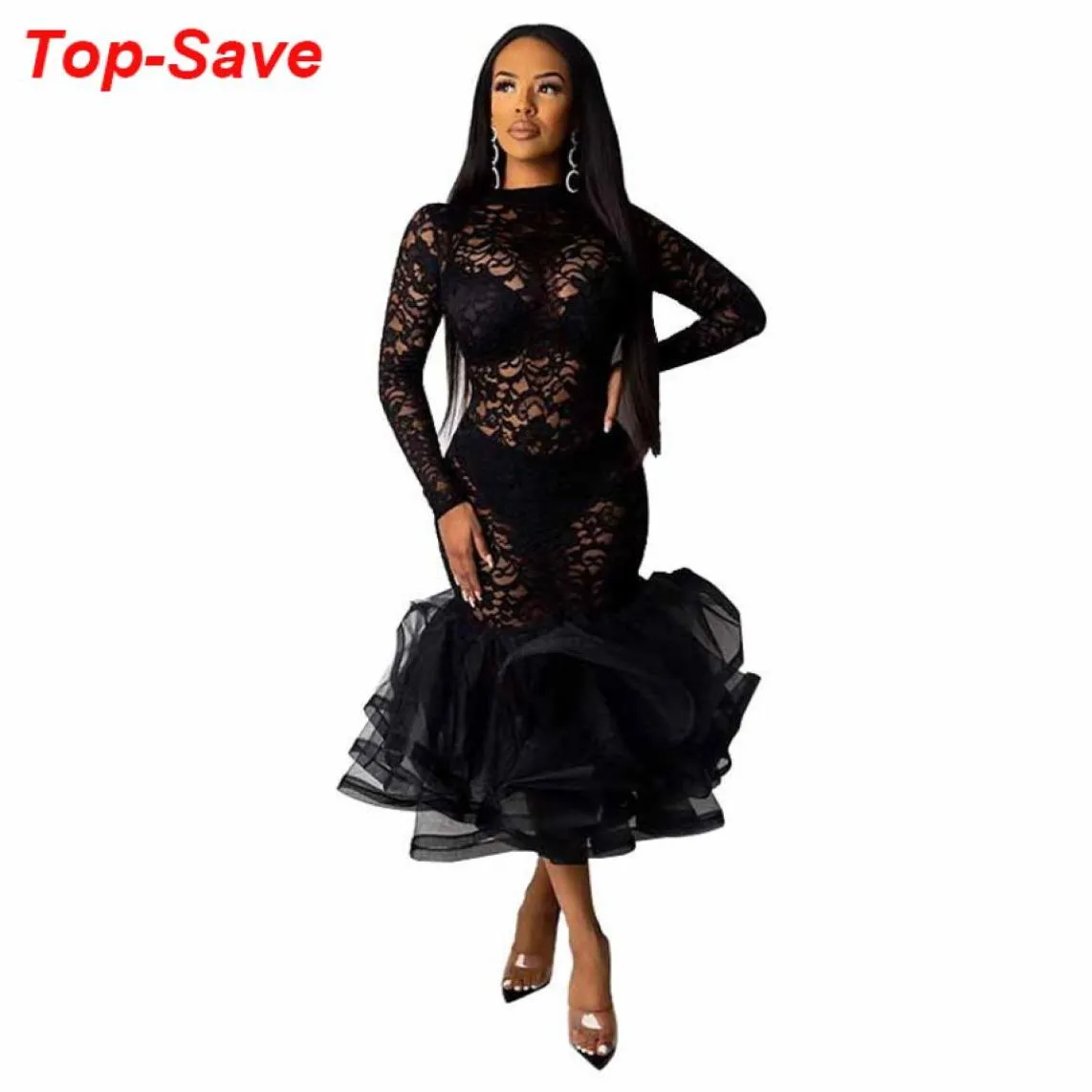 Womens Dresses New Arrival 2020 Summer Long Dresses For Women Elegant Black Casual Bandage Mesh Lace Party White Business Dress1280606