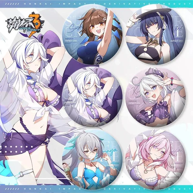 Spille Honkai Impact 3 Distintivi Spilli Anime Kiana Kaslana Bronya Donne Spilla Moda Cosplay Kawaii Per Borsa Accessori Regali