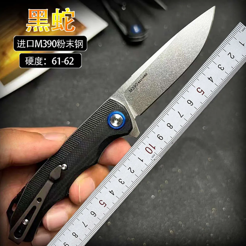 Cuchillo pequeño de aleación de titanio para fruta plegable, autodefensa para exteriores, acero en polvo M390, alta dureza y afilado, 812912