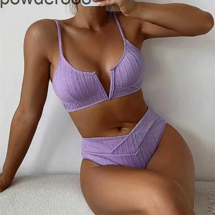 Maillot de bain pour femmes, taille haute, Sexy, Bikini, mode, tissu spécial fendu, 2023