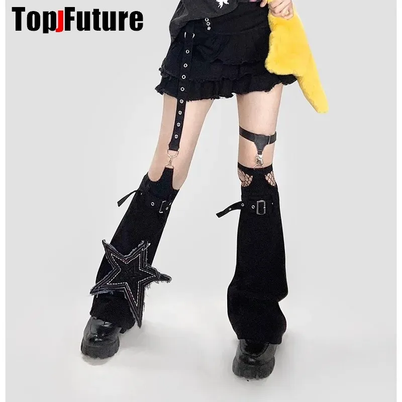 Rok Vrouwen Y2K Meisje Gothic Lolita Harajuku streetwear Stoom punk Amerikaanse Retro grunge hotsweet Moto Biker rok set beenwarmers