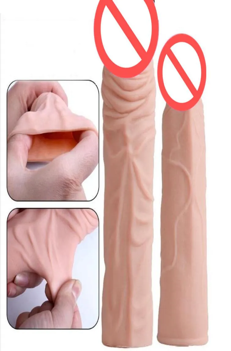 Realistische Top Weiche Silikon Penis Extender Hülse Penisvergrößerung Enhancer Männlich Wiederverwendbare Verzögerung Gonobolia Dick Ring Erwachsene Sex Spielzeug 9329446