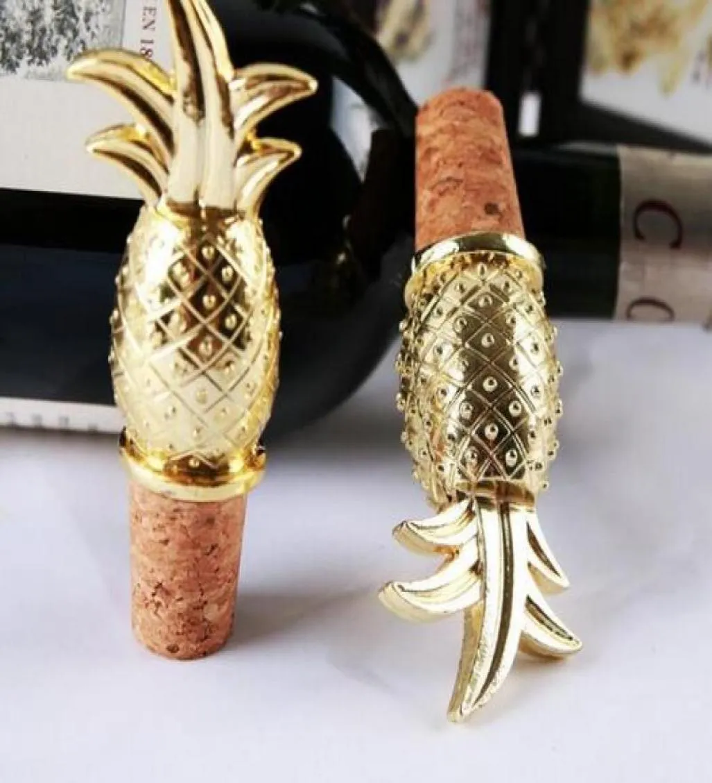 Kreativer goldener Ananas-Weinflaschenverschluss, Hochzeitsbevorzugung, Souvenir, Partyzubehör für Gäste