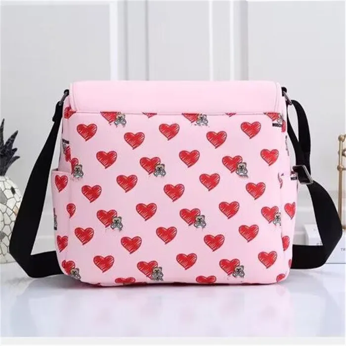 Borse pannolini di lusso Designer Borsa pannolini impermeabile mamma Borsa pannolini bambini Cerniera bambini Stampa di cartoni animati Zaino Messenger Borsa pannolini in pile Set di tre pezzi di moda