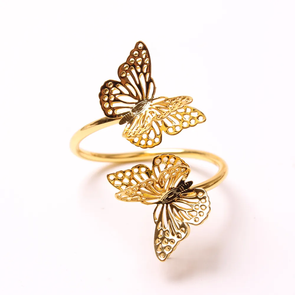 Anéis de guardanapo de papel borboleta 3D, casamentos, festa, guardanapo, decoração de mesa, restaurante