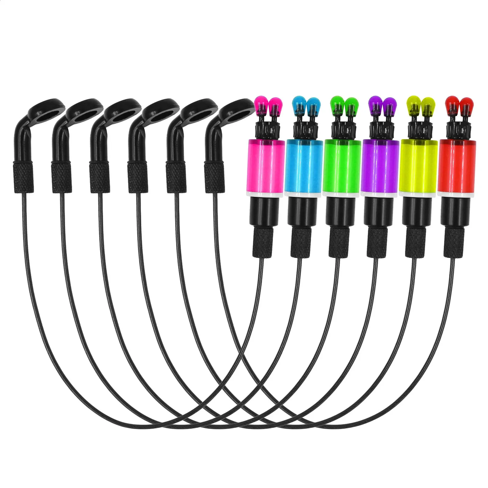 Carp Fishing Bite Alarm Set Illuminated Bobbins, Swingers with