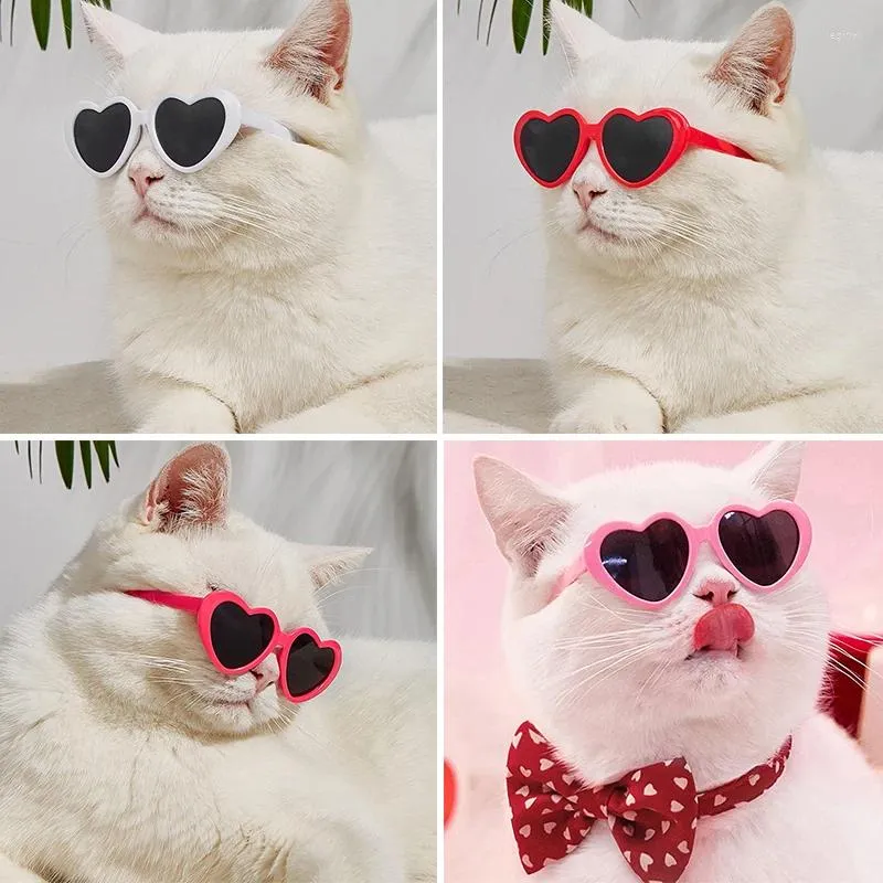 Dog Apparel Cute Heart Pet Cat Sunglasses Sun Flower Glasses For Puppy Kitty Pets Funny Eyewear Pos Props Beauty Accessories