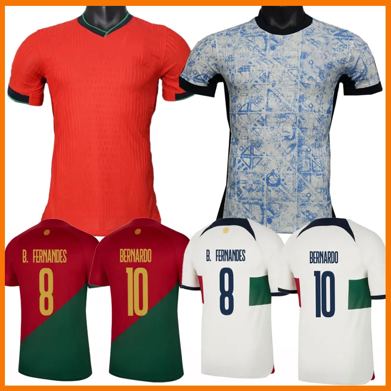 23 24 25 voetbalshirts Portugal FERNANDES DIOGO RUBEN JOAO FELIX NEVES BERNARDO 2024 2025 Bruno CANCELO RUBEN uniformen thuis uit Portugese voetbalshirts