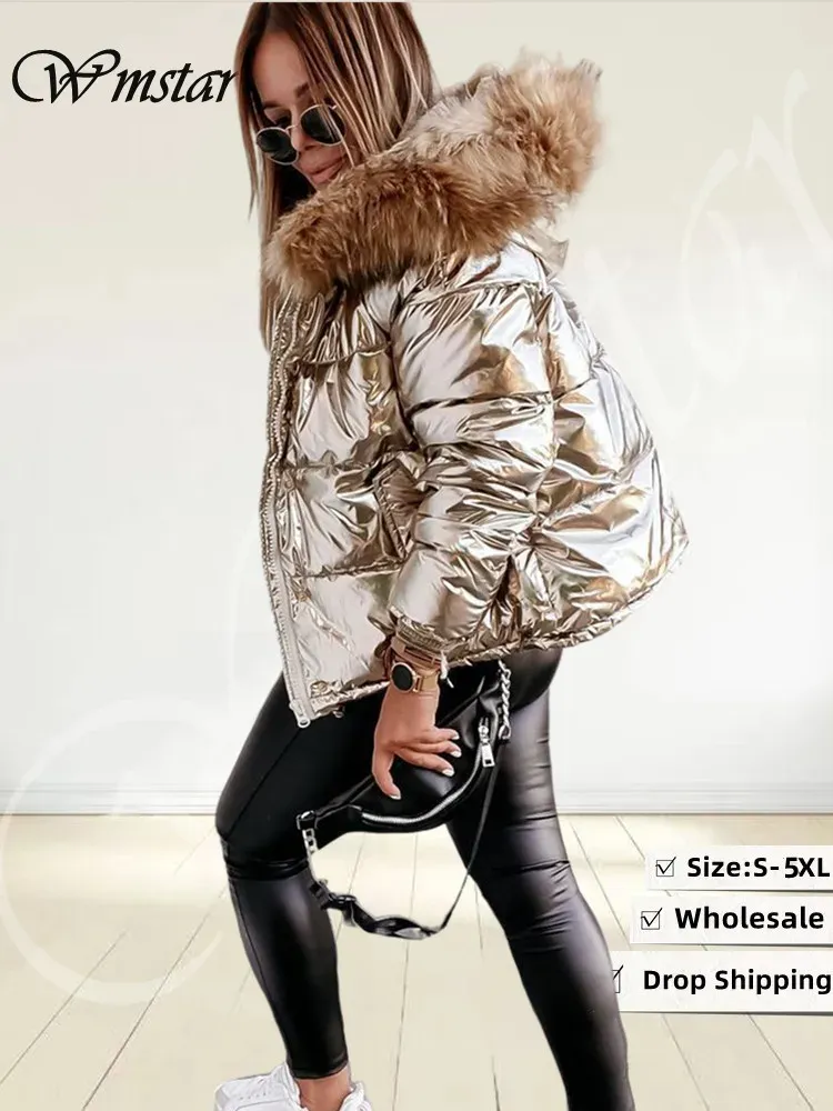Manteaux Wmstar Down manteau femmes hiver grande taille femmes vêtements veste bouffante à capuche avec plume courte longueur en gros livraison directe