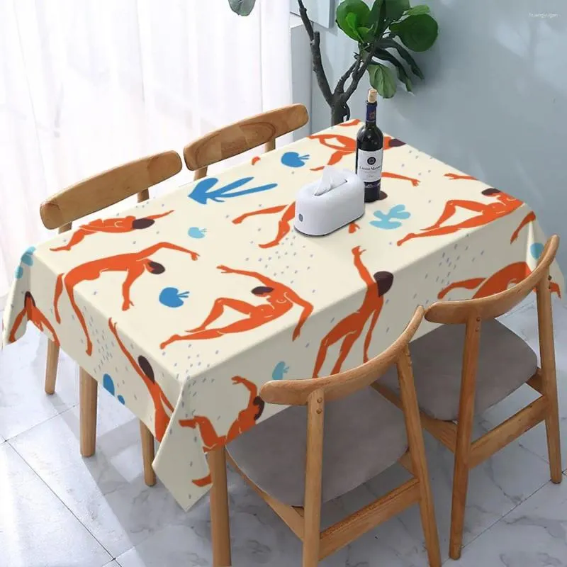 Nappe de table rectangulaire adaptée aux couvertures abstraites à bords élastiques de 45 à 50 pouces