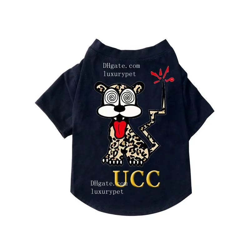 Designer hondenkleding Katoenen hondenkleding Zacht ademend Puppyshirts Print Hondensweatshirt Cartoon Lightning Panther Hondenshirt voor kleine honden Puppy Katten S A650