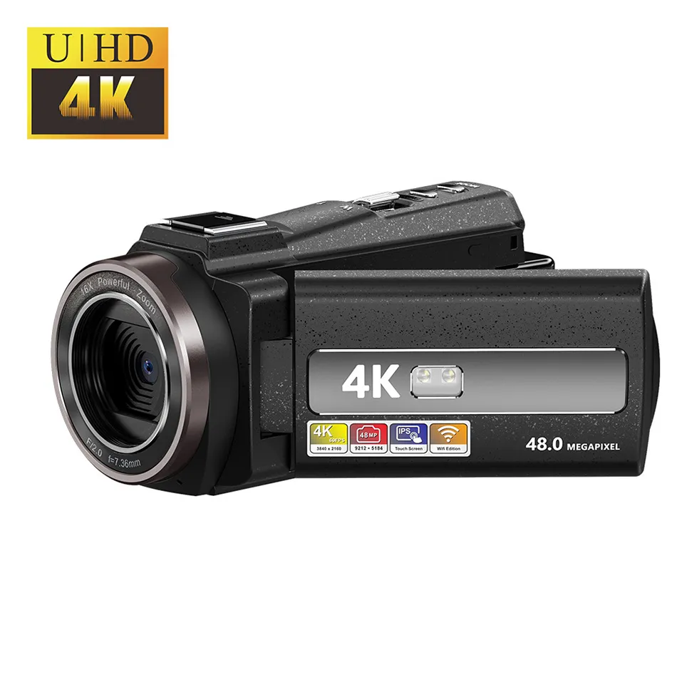 Filmadora digital WIFI 720P Full HD 16MP DV Câmera de vídeo digital Tela de rotação de 270 graus 16X Filmadoras noturnas com zoom 254KM