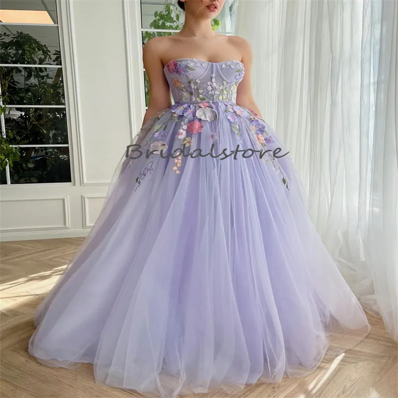 Boho Lilac Prom Dresses 2024 Elegant Strapless Floor... From Bridalstore,  $104.65 | DHgate.Com