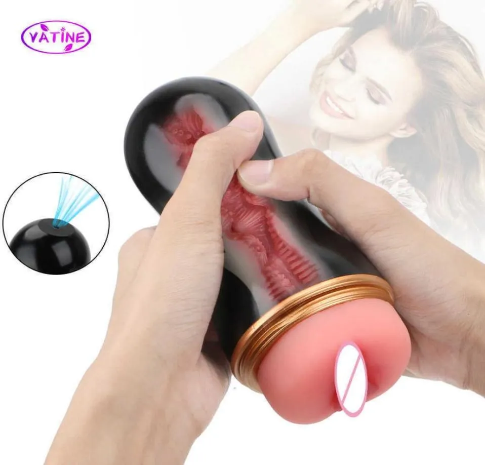 16cm Massager Vibrator Male Masturbator Vaginal for Men 18 y Toys Glans Sucking Sex Goods Adult Vagina Real Pussy Erotic Products 48IN8396226