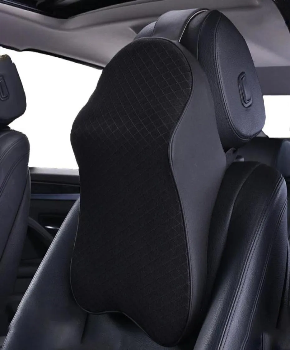 Oreiller de voiture oreillers de soutien de cou automatique coussin pour soulager la fatigue du cou avec cuir PU noir et appui-tête de siège de voiture en mousse à mémoire de forme 8229364