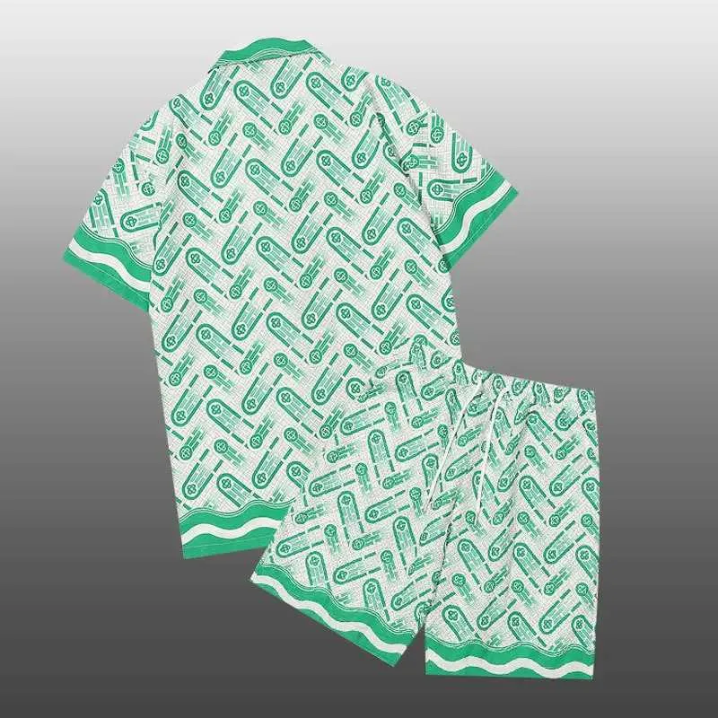 Męskie dresy letnie cyfrowe wydrukowane koszulki męskie Zestaw Hawajski drukowane męskie zestaw letni zestaw trasy rekreacyjnej marka mody luźne szorty męskie zestaw J240305