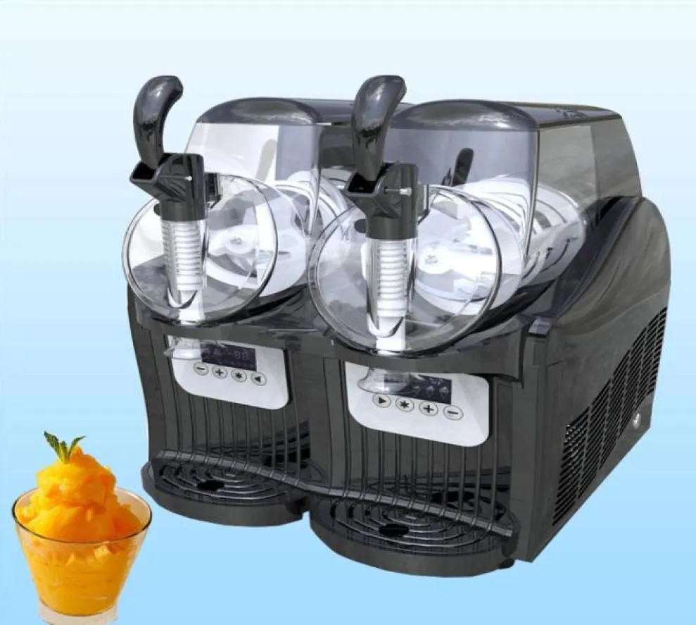 Ticari Kar Erime Makinesi 2L İki Tank Buz Slusher Soğuk İçecek Dağıtıcı Smoothies Slush Machine6105515