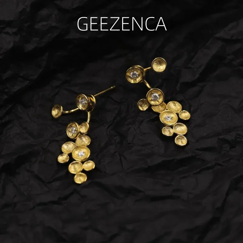 GEEZENCA 925 en argent Sterling 5A Zircons étoiles boucles d'oreilles pour les femmes conception originale Chic boucle d'oreille bijoux fins cadeau 240301