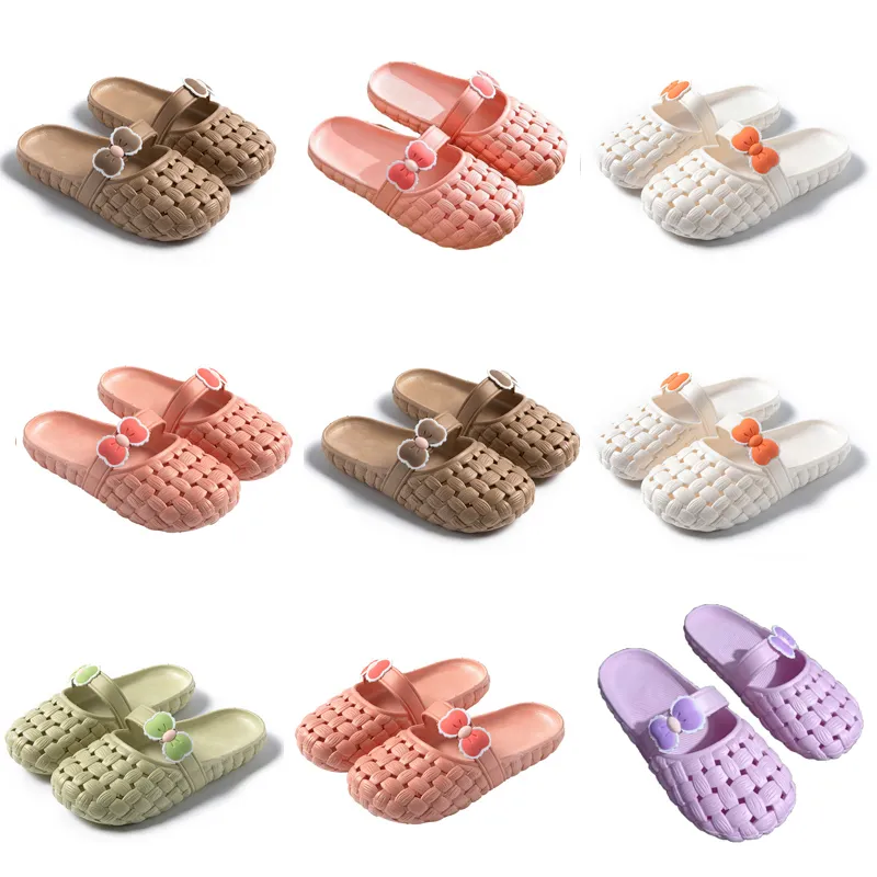 Slippers Product for Designer New Summer Women Green White Pink Orange Baotou Flat Bottom Bow Slipper Sandals Fashion-015 Womens Flat Slides Outdoor 12 s