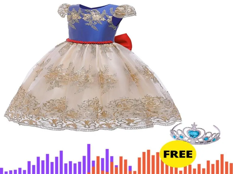 Flower Embroidered Girls Princess Kids Dresses for Girls Lace Tutu Ball Gown Baby Girls Clothes Children Wedding Party Dress6288456