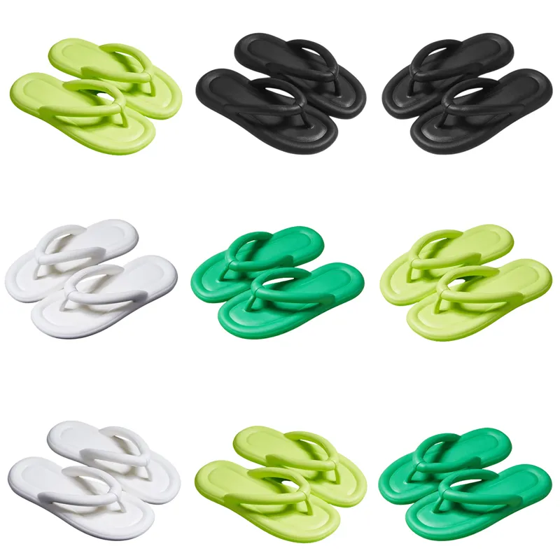 للنعال المصممة الجديدة منتج صيفي جديد نساء أبيض أسود أخضر مريح Flip Flop Slipper Sandals Fashion-015 Womens Flat Slides Gai Outdoor 55 Comtable S