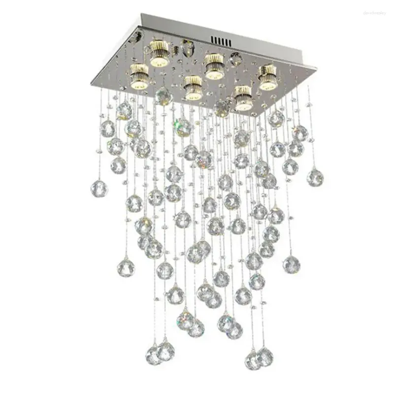Ljuskronor L50 W30 H80cm Hallväg Crystal Chandelier Modern Rectangle Raindrop Flush Mount Tak Light Fixture For Closet Foyer