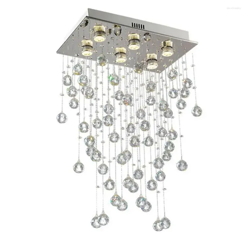 Lustres L50 W30 H80cm Corredor Lustre de Cristal Moderno Retângulo Raindrop Flush Mount Teto Luminária para Armário Foyer