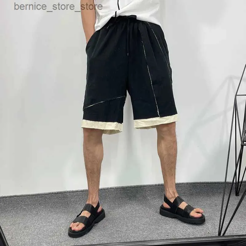 Męskie spodenki 2021 Summer Duże rozmiar modne męskie męskie wełniane wełniane luźne szorty uliczne marka mody mody Casual Pants Q240305