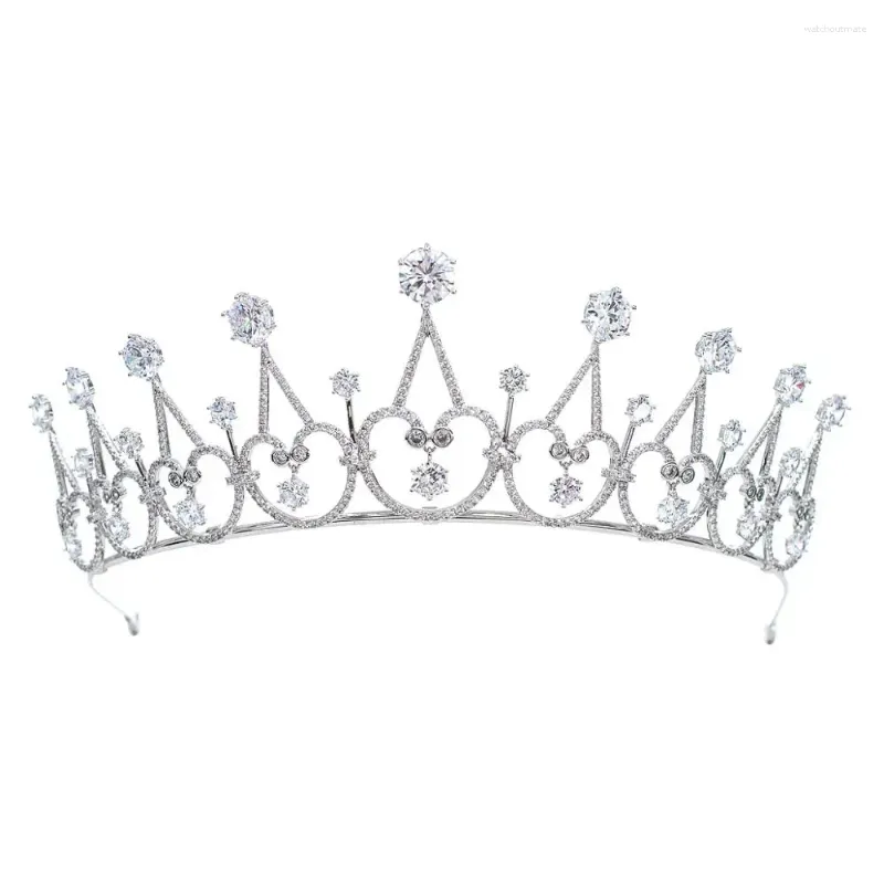 Hair Clips Classic Cubic Zirconia Wedding Bridal Princess Royal Tiara Crown Women Prom Jewelry Accessories CH10295