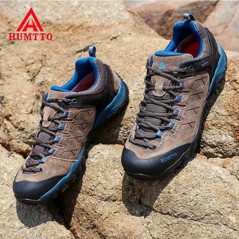 Açık ayakkabı sandalet humtto erkek su geçirmez yürüyüş ayakkabıları gerçek deri dağcılık trekking ayakkabıları kadın nefes alabilir spor spor ayakkabılar avcılık botları yq240301