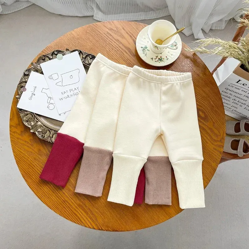 Collants chauds en polaire pour bébés filles, Leggings d'hiver pour filles, pantalons côtelés pour enfants en bas âge, pantalons d'automne pour enfants de 0 à 3 ans, 240226