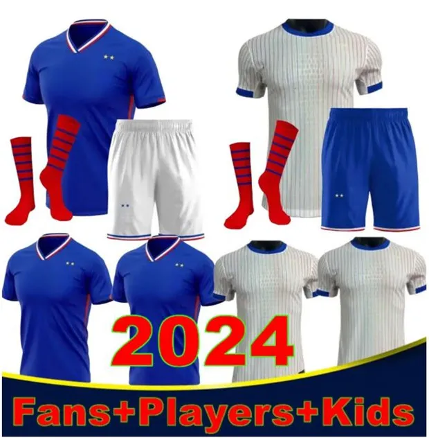 2024 Benzema Mbappe Griezmann Soccer Jersey French Kante Pogba Zidane Giroud Matuidi Kimpembe Varane Pavaro 24 25 Frankrike Maillot de Football Shirt Men Kids Kit Set Set
