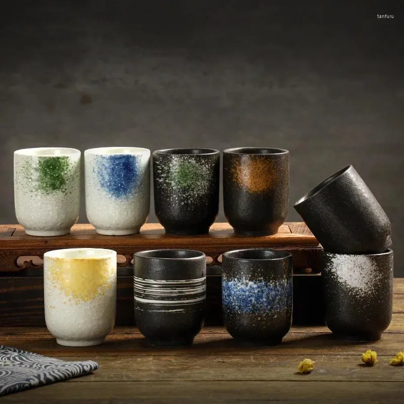 Tumblers Japanese Style Underglaze Colored Ceramic Water Cup Creative Tea Restaurant Home Casual Wine Cuisine Commercial
