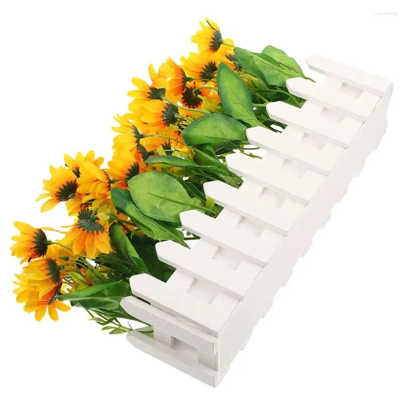 Decorative Flowers Wedding Decorations Artificial Flower Fence Sunflower Decorate Small White Sunflowers Home Fake Plants For Desk