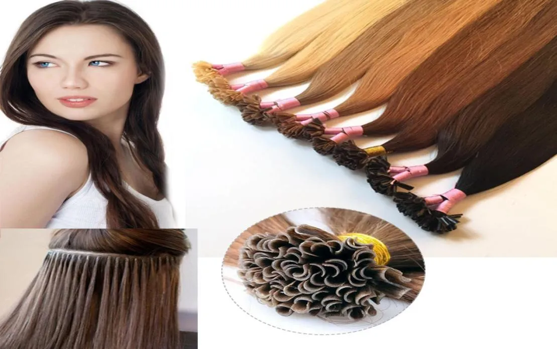 U Tipnail Tip Glue Real Remy Human Hair Extensions Keratin Pre Bonded Invisible Soft Hair Extensions 50Strands 50G2440803
