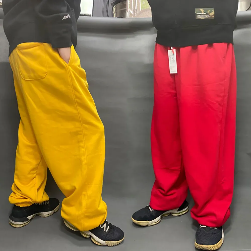 Pantalon de survêtement Hiphop tendance grande taille pour hommes, Streetwear décontracté, Harem, jogging en coton, jambes larges, pantalon de survêtement, vêtements de danse