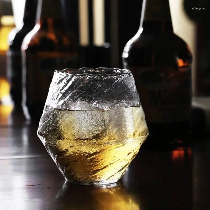 Wine Glasses Japanese Hammer Pattern Whisky Glass Creative Ripple High Borosilicate Liquor XO Brandy Home Party Drinkware