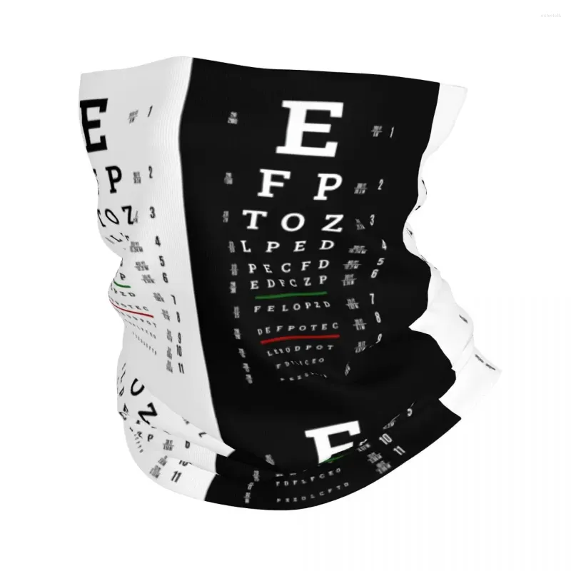 Bandanas Snellen Chart Eye Test Winter Headband Neck Warmer Men Women Hiking Hunting Tube Scarf Optometrist Optician Face Bandana Gaiter