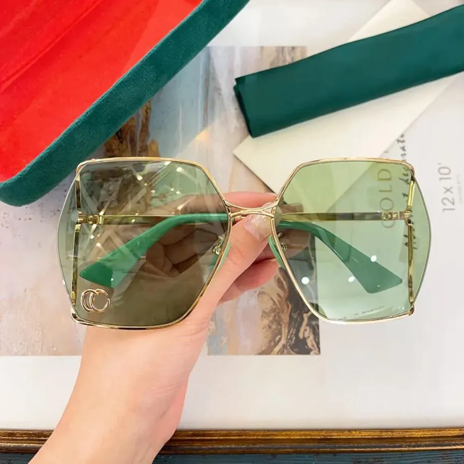 نظارة شمسية فاخرة للنساء الكلاسيكية الصيفية الموضة 0817S المعادن وألواح إطار نظارات العين UV حماية 0817 مع هدية مربع