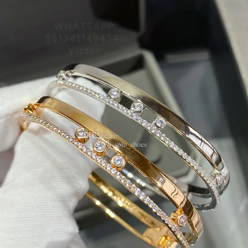 Designer Armreifenarmband für Frau Diamant Gold plattiert 18K Marke 925 Silber Luxusschmuck Europäische Größe Jubiläum Geschenk mit Kiste a