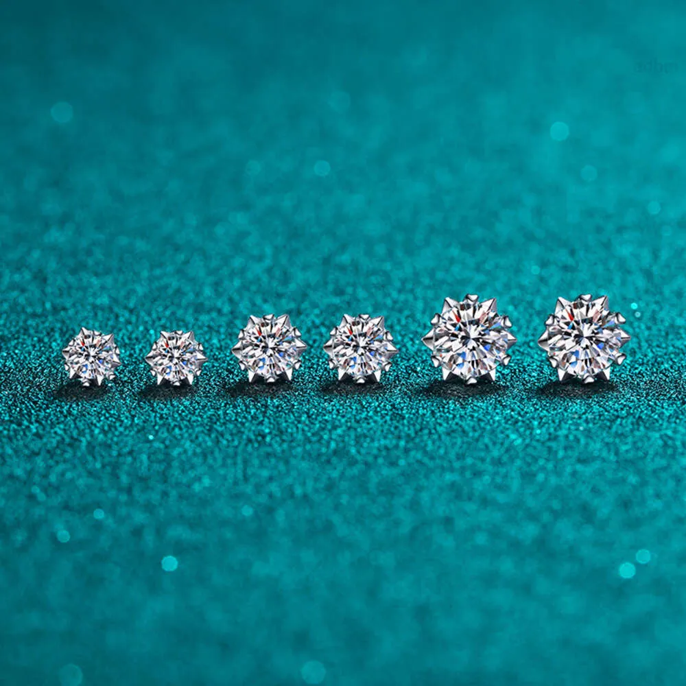 Moissanite Diamond Studörhängen 0,6ct-2,0ct D Färg 925 Sterling Silver Platinum Plated Screw Back Back