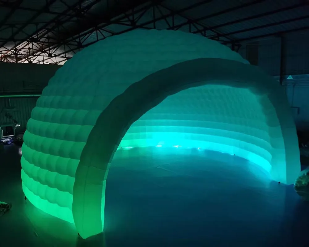 vendita all'ingrosso tende gonfiabili giganti di alta qualità per tende igloo per eventi, casa a cupola con sfera gonfiabile con luce a led