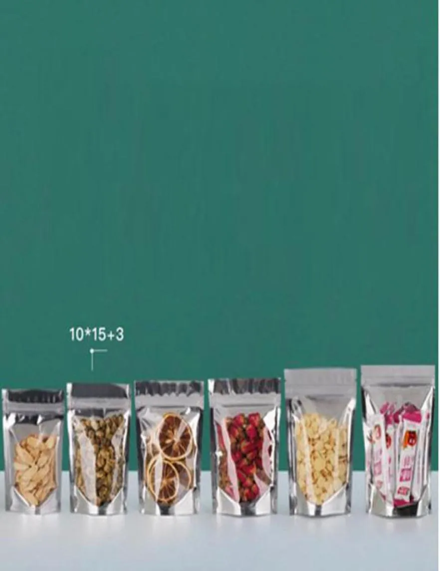 Feuille transparente Stand Up pochettes fermeture à glissière sacs en plastique refermables stockage des aliments sac ziplock accessoires de cuisine pochette d'emballage 2135024