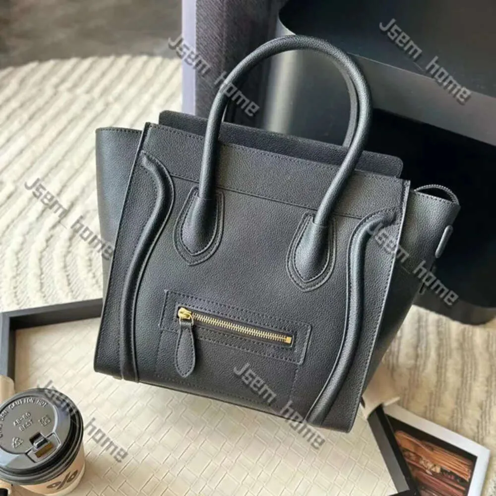 Luxury Celiene Tote Bag designer Celinly Bag Classic Handbag Real Leather Smile Face Trapeze Crossbody Bag Två storlekar för din alternativ plånbok axelväska 698