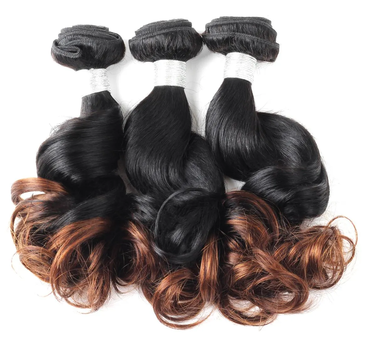 Ombre Peruvian Spring Curl Virgin Hair 4Bundles Unprocessed Virgin Ombre Hair Extensions Two Tone 1B4 Color Human Hair Bundles7669335